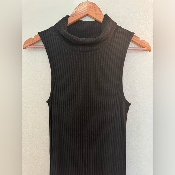 David Lerner Turtleneck Black Ribbed Sleeveless Dress Women's Large - Picture 3 of 11
